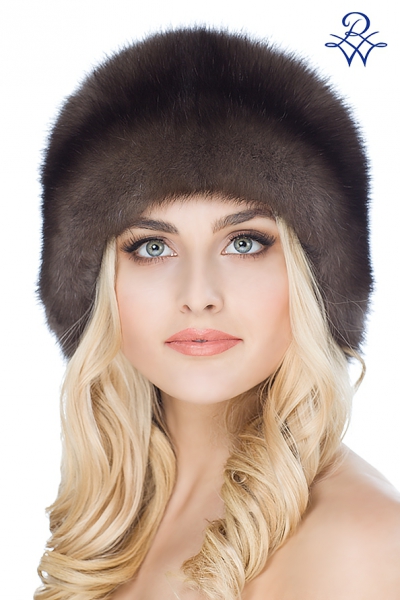 Головной убор меховой 15905709 шапка Очарование соболь элитный, норка от компании «Русская зима» Головной убор меховой 15905709 шапка Очарование соболь элитный, норка