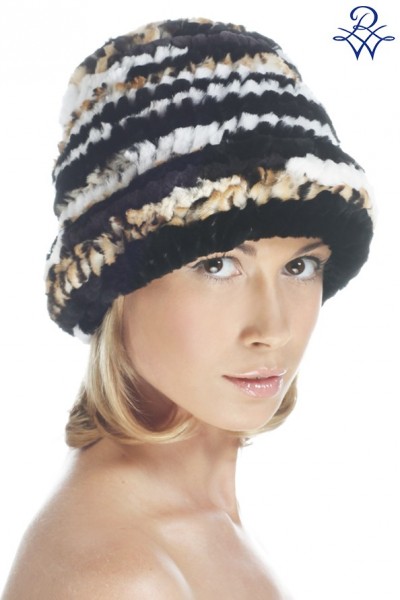 Головной убор меховой женский 04736686 шапочка вязанная Rex Rabbit цветной от компании «Русская зима» Головной убор меховой женский 04736686 шапочка вязанная Rex Rabbit цветной