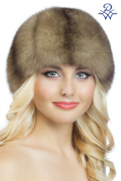 Головной убор меховой женский PS соболь баргузинский светлый tortora от компании «Русская зима» Головной убор меховой женский PS соболь баргузинский светлый tortora