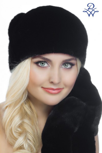 Головной убор меховой женский 40204312 Кошечка норка BLACK NAFA от компании «Русская зима» Головной убор меховой женский 40204312 Кошечка норка BLACK NAFA
