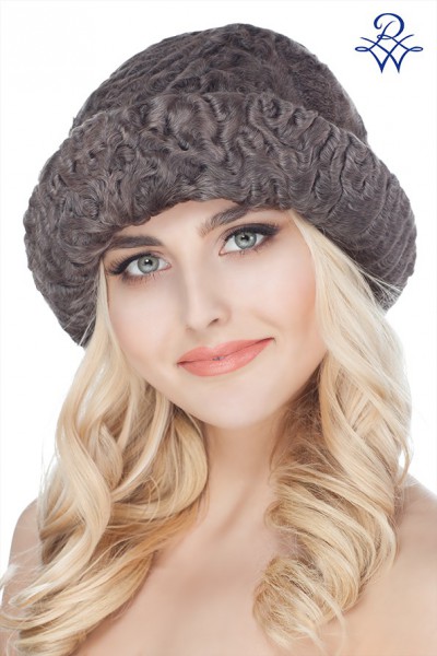 Головной убор меховой женский 7041.23 шляпа каракуль светло-коричневый от компании «Русская зима» Головной убор меховой женский 7041.23 шляпа каракуль светло-коричневый