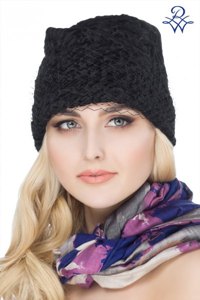 Головной убор меховой женский 7122.01С шляпа каракульча чёрная от компании «Русская зима» Головной убор меховой женский 7122.01С шляпа каракульча чёрная
