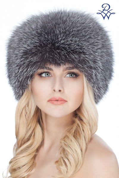 Головной убор меховой 097 Шарик лиса серебристо-чёрная от компании «Русская зима» Головной убор меховой 097 Шарик лиса серебристо-чёрная