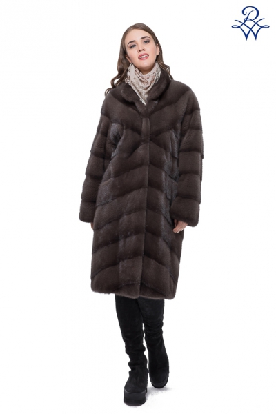 Шуба из норки женская модель 231 норка графит от компании «Русская зима» Шуба из норки женская модель 231 норка графит