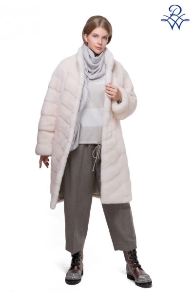 Норковая шуба женская модель 230 норка жемчуг NAFA от компании «Русская зима» Норковая шуба женская модель 230 норка жемчуг NAFA