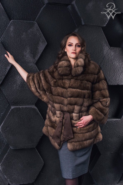 Полушубок из соболя женский АГ500 соболь натуральный, цвет 5 от компании «Русская зима» Полушубок из соболя женский АГ500 соболь натуральный, цвет 5