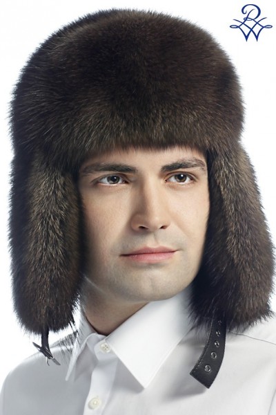 Головной убор меховой мужской 1113 шапка ушанка фишер натуральный от компании «Русская зима» Головной убор меховой мужской 1113 шапка ушанка фишер натуральный