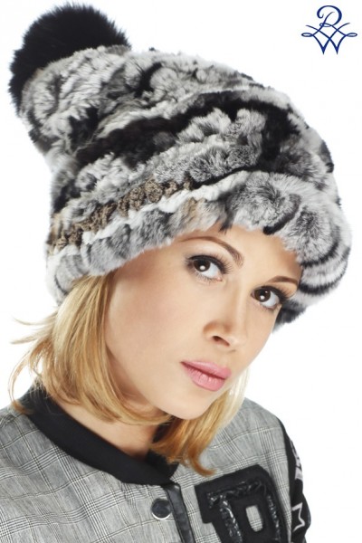 Головной убор меховой женский 04736498 шапочка вязанная Rex Rabbit цветной от компании «Русская зима» Головной убор меховой женский 04736498 шапочка вязанная Rex Rabbit цветной