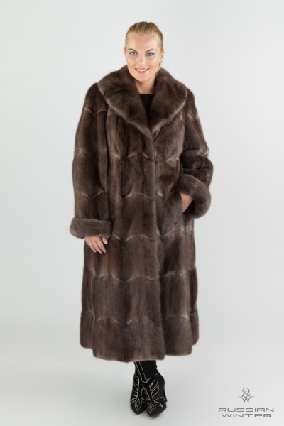 Шуба из ондатры манто М104 11/130 ондатра серая от компании «Русская зима» Шуба из ондатры манто М104 11/130 ондатра серая