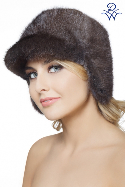 Женская ушанка жокейка из ондатры 268 Энн ондатра тонированная серая от компании «Русская зима» Женская ушанка жокейка из ондатры 268 Энн ондатра тонированная серая