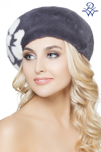 Берет из кролика рэкс 01.3.11.01 ГР кролик рэкс графит, норка жемчуг от компании «Русская зима» Берет из кролика рэкс 01.3.11.01 ГР кролик рэкс графит, норка жемчуг