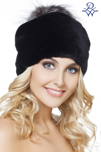 Шапка из кролика рэкс 25.11.01.01 кролик рэкс, лиса серебристо-чёрная от компании «Русская зима» Шапка из кролика рэкс 25.11.01.01 кролик рэкс, лиса серебристо-чёрная