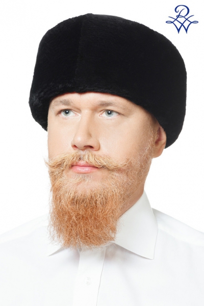 шапка мужская из бобра и кашемира Спикер бобр щипанный, кашемир чёрный от компании «Русская зима» шапка мужская из бобра и кашемира Спикер бобр щипанный, кашемир чёрный