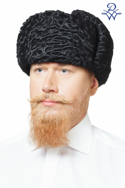 Ушанка мужская из каракуля афганского чёрного от компании «Русская зима» Ушанка мужская из каракуля афганского чёрного
