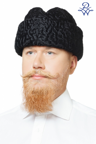 Шапка из каракуля мужская модель Москвичка, каракуль афганский чёрный от компании «Русская зима» Шапка из каракуля мужская модель Москвичка, каракуль афганский чёрный