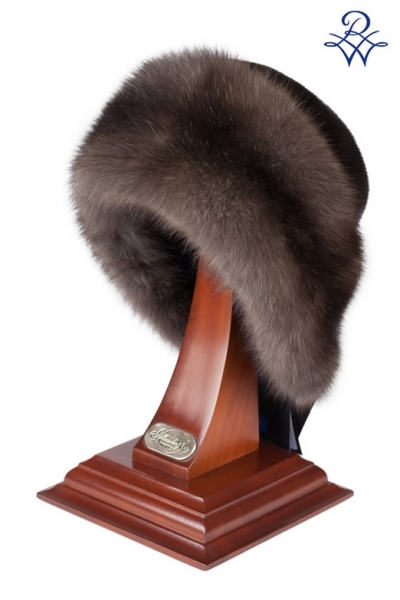 Женская меховая шапка из соболя баргузинского и норки блэкглама эксклюзив