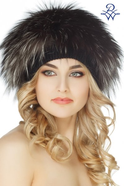Головной убор меховой женский 40622650 шапка Окна лиса серебристо-чёрная от компании «Русская зима» Головной убор меховой женский 40622650 шапка Окна лиса серебристо-чёрная