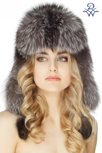 Головной убор меховой женский 351 Инна лиса серебристо-чёрная от компании «Русская зима» Головной убор меховой женский 351 Инна лиса серебристо-чёрная
