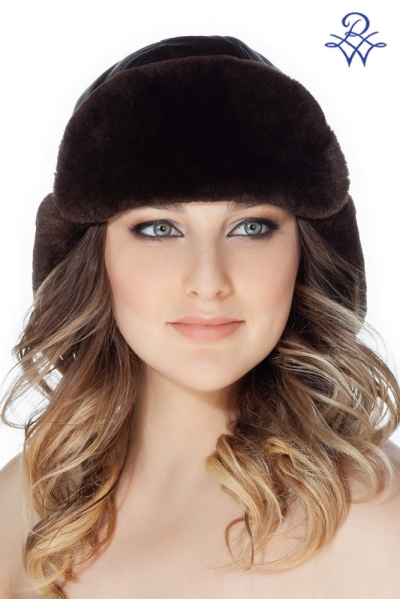 Шапка-ушанка меховая унисекс из бобра и кожи 504 бобёр канадский щипаный от компании «Русская зима» Шапка-ушанка меховая унисекс из бобра и кожи 504 бобёр канадский щипаный