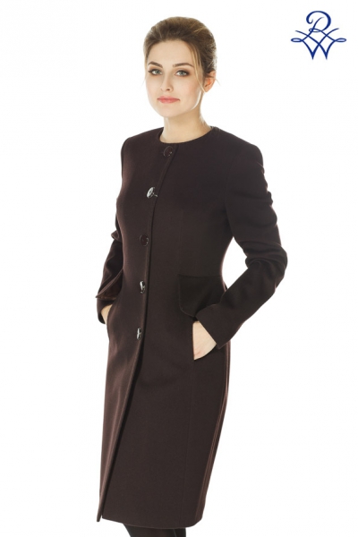 Пальто женское 8347 мембрана, шерсть шоколад от компании «Русская зима» Пальто женское 8347 мембрана, шерсть шоколад