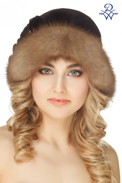 Головной убор меховой женский 34502634 Шляпка нэп куница, норка коричневая от компании «Русская зима» Головной убор меховой женский 34502634 Шляпка нэп куница, норка коричневая